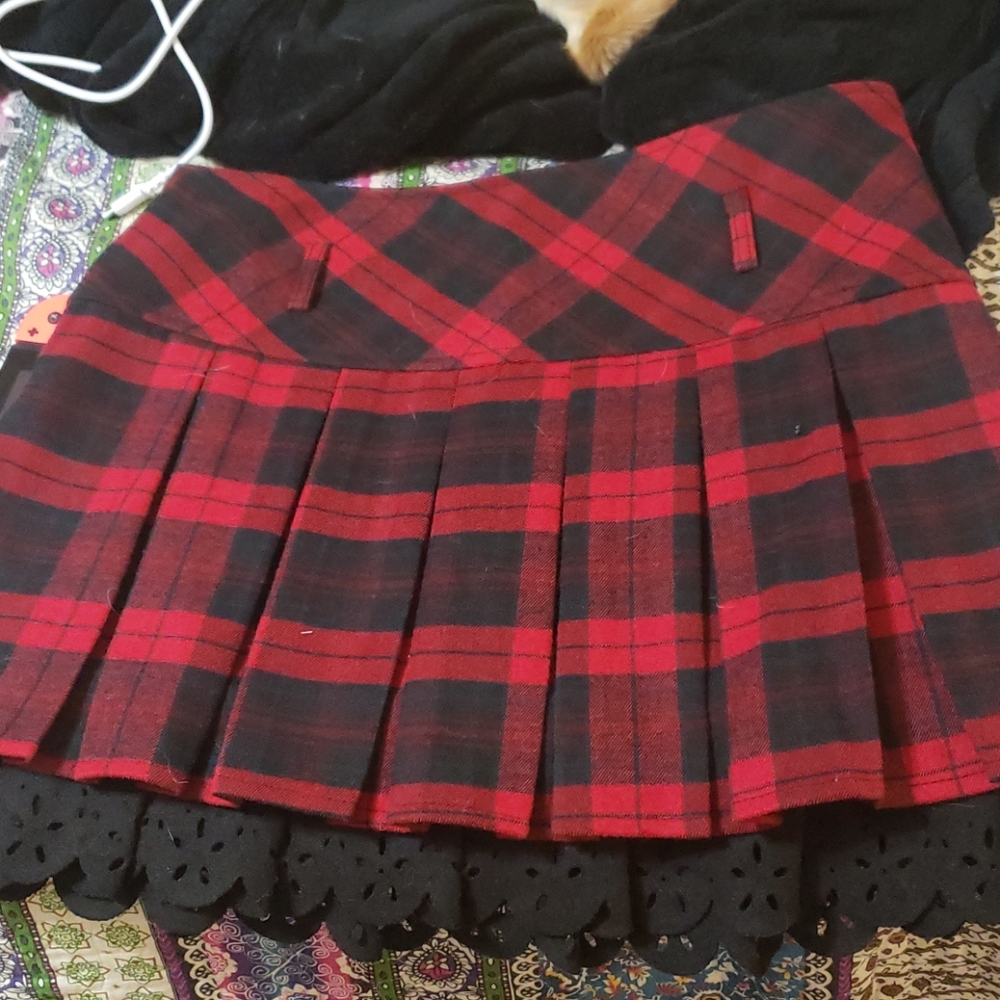 Plaid mini skirt